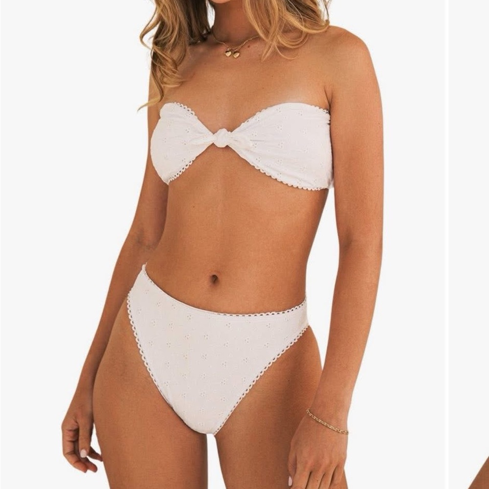 Dippin' Daisy's White Eyelet Bandeau Bikini